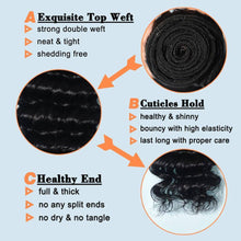 Load image into Gallery viewer, NY Virgin Hair 9a deep wave human hair 3 Bundles+4x4 Lace Closure
