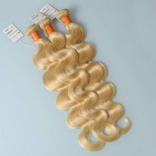 Load image into Gallery viewer, NY Virgin Hair Honey Blonde Bundles With Closure Virgin Brazilian Human Hair Bundles Body Wave Color 613 Bundles With Lace Closure - NYvirginhair
