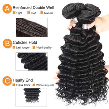 Load image into Gallery viewer, NY Virgin Hair 8a deep wave human hair 3 bundles
